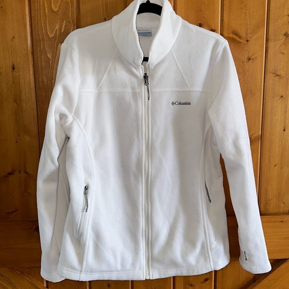 Whiteout White Columbia fleece full zip up lit interchange Jacket sz Large - Picture 3 of 11